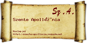 Szente Apollónia névjegykártya
